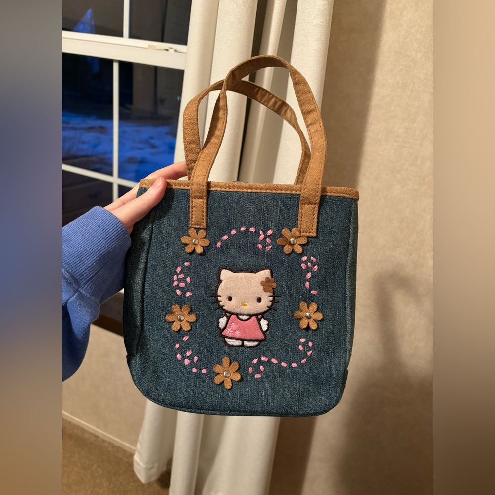 Vintage Sanrio Hello Kitty Denim Purse/Bag 2003 Rare HTF Collectible Never Used